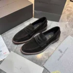 Мужские лоферы Brunello Cucinelli цвета хаки, артикул 346024 — фото 3