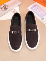 Мужские лоферы Hermes коричневого цвета, артикул 346045 — фото 2
