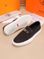 Мужские лоферы Hermes коричневого цвета, артикул 346045 — фото 7