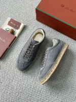 Мужские кеды Loro Piana серого цвета, артикул 346257
