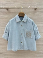 Женская рубашка Loewe голубого цвета, артикул 343763