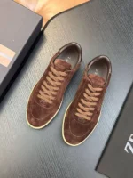 Мужские кеды Zegna коричневого цвета, артикул 343343 — фото 3