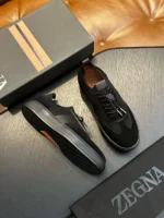 Мужские кеды Zegna чёрного цвета, артикул 343350 — фото 3
