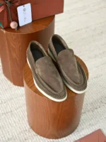 Мужские лоферы Loro Piana коричневого цвета, артикул 343352