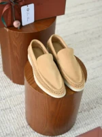 Мужские лоферы Loro Piana бежевого цвета, артикул 343360