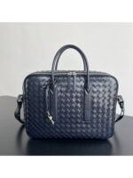 Мужской портфель Bottega Veneta тёмно-синего цвета, артикул 344501