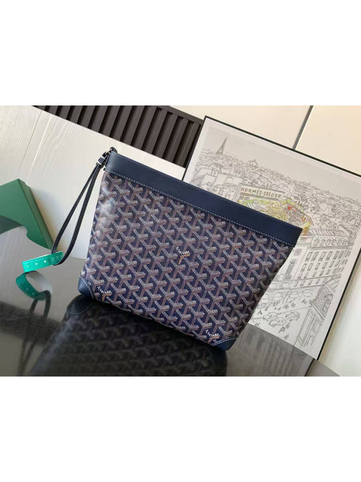 19 Мужской клатч Goyard тёмно-синего цвета, артикул 344502