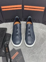 Мужские кеды Zegna синего цвета, артикул 344046 — фото 4
