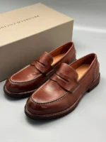Мужские лоферы Brunello Cucinelli коричневого цвета, артикул 344061