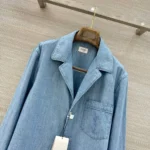 Женская рубашка Saint Laurent голубого цвета, артикул 344175 — фото 4