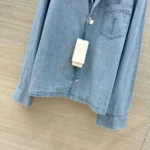 Женская рубашка Saint Laurent голубого цвета, артикул 344175 — фото 7