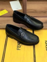Мужские лоферы Fendi чёрного цвета, артикул 344181