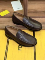 Мужские лоферы Fendi коричневого цвета, артикул 344182