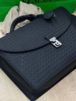 Мужской портфель Bottega Veneta тёмно-синего цвета, артикул 344215 — фото 5