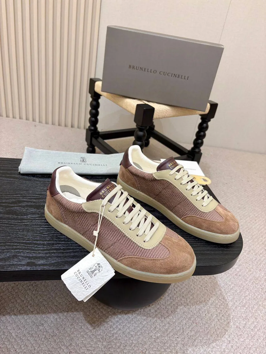 344383_1 Мужские кеды Brunello Cucinelli бежевого цвета, артикул 344383