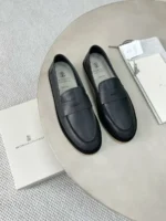 Мужские лоферы Brunello Cucinelli чёрного цвета, артикул 344388