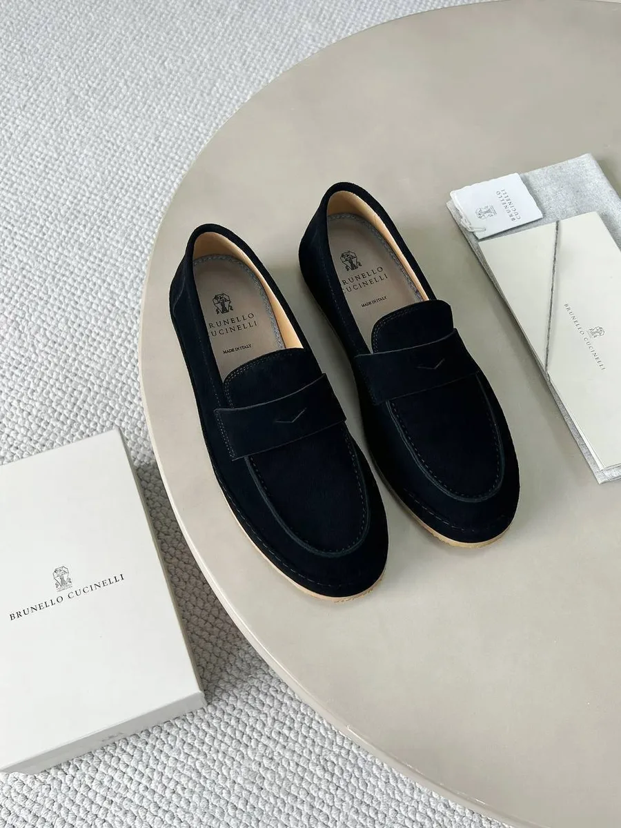 344392_1 Мужские лоферы Brunello Cucinelli чёрного цвета, артикул 344392