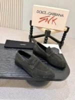 Мужские лоферы Dolce Gabbana цвета хаки, артикул 344398