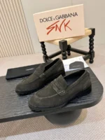 Мужские лоферы Dolce Gabbana цвета хаки, артикул 344398 — фото 2