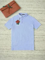 Мужское поло Loro Piana голубого цвета, артикул 344411
