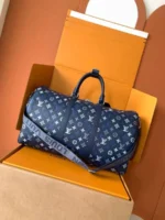 Мужская дорожная сумка Louis Vuitton тёмно-синего цвета, артикул 344489