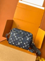 Мужская сумка мессенджер Louis Vuitton тёмно-синего цвета, артикул 344496