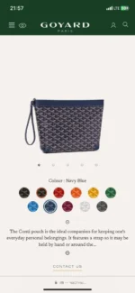 Мужской клатч Goyard тёмно-синего цвета, артикул 344502 — фото 3