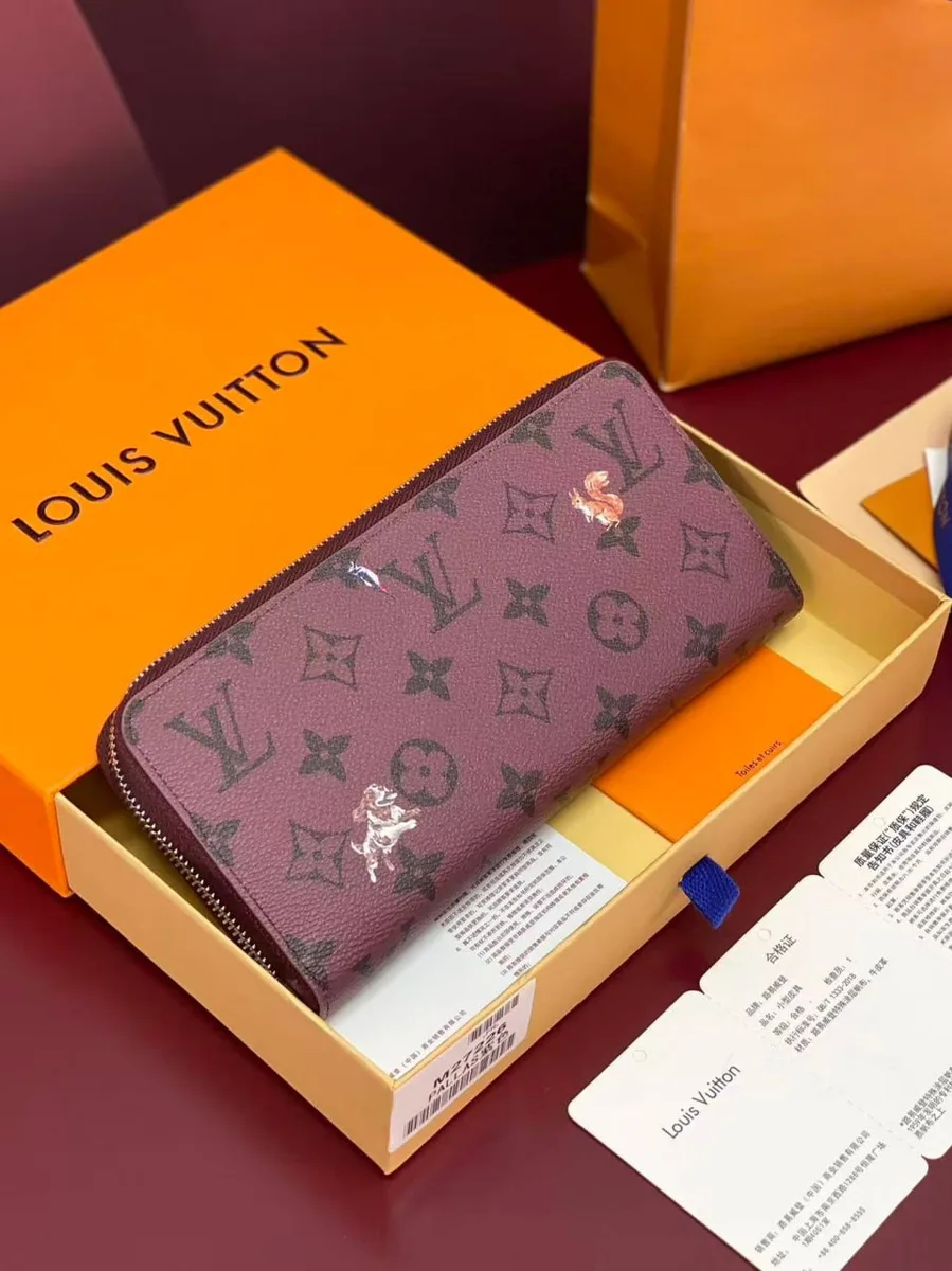 344508_1 Мужской кошелек Louis Vuitton бордового цвета, артикул 344508