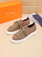 Мужские кеды Santoni коричневого цвета, артикул 344566
