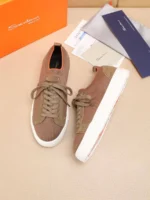 Мужские кеды Santoni коричневого цвета, артикул 344566 — фото 3