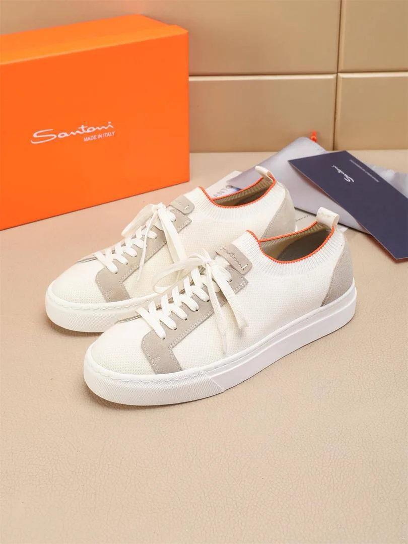344567_1 Мужские кеды Santoni белого цвета, артикул 344567