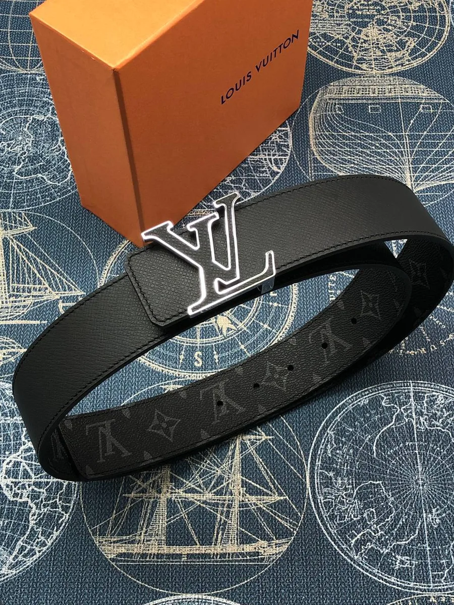 344574_1 Мужской ремень Louis Vuitton чёрного цвета, артикул 344574