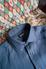 Льняная рубашка ZEGNA — фото 4