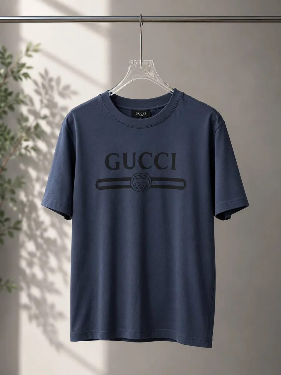 344683_1 Мужская футболка Gucci тёмно-синего цвета, артикул 344683