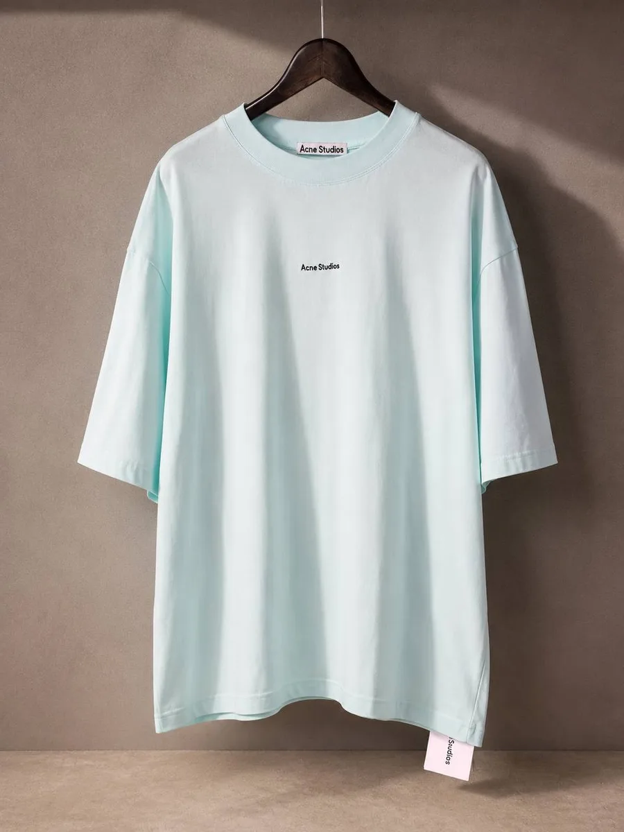 344686_1 Мужская футболка Acne Studios голубого цвета, артикул 344686