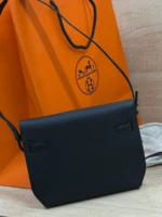 Мужская сумка мессенджер Hermes чёрного цвета, артикул 344722 — фото 3