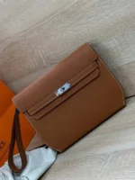 Мужская сумка мессенджер Hermes коричневого цвета, артикул 344723