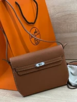 Мужская сумка мессенджер Hermes коричневого цвета, артикул 344723 — фото 3