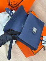 Мужской клатч Hermes тёмно-синего цвета, артикул 344725 — фото 4