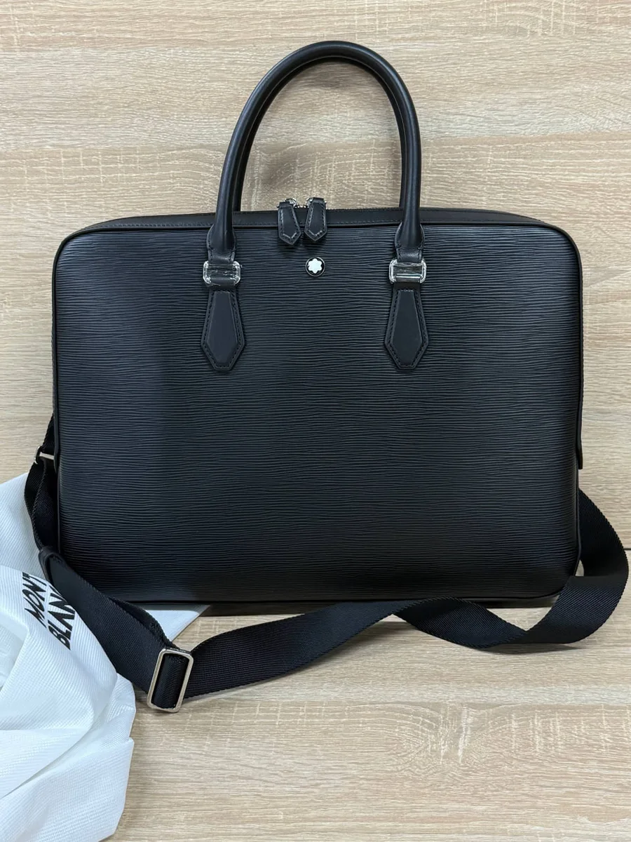 344726_1 Мужской портфель MONTBLANC чёрного цвета, артикул 344726