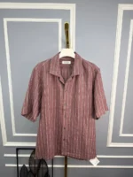 Мужская рубашка Brunello Cucinelli красного цвета, артикул 343370