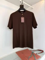 Мужская футболка Loro Piana коричневого цвета, артикул 343385