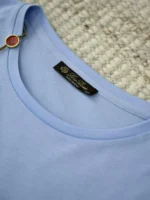 Мужская футболка Loro Piana голубого цвета, артикул 343404 — фото 4