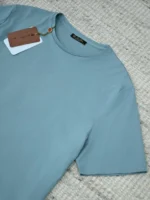 Мужская футболка Loro Piana голубого цвета, артикул 343410 — фото 3