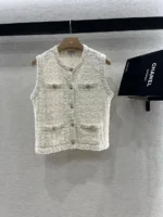 Женская безрукавка Chanel белого цвета, артикул 343570