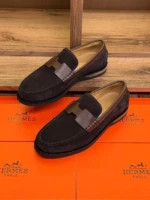 Мужские лоферы Hermes коричневого цвета, артикул 343521