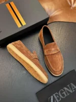 Мужские лоферы Zegna коричневого цвета, артикул 343545 — фото 3