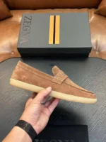 Мужские лоферы Zegna коричневого цвета, артикул 343545 — фото 4