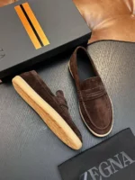 Мужские лоферы Zegna коричневого цвета, артикул 343546 — фото 3