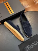 Мужские лоферы Zegna тёмно-синего цвета, артикул 343547 — фото 3